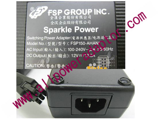 FSP Group Inc FSP180-AHAN1 AC Adapter 5V-12V 12V 12.5A, 6-Pin, C14