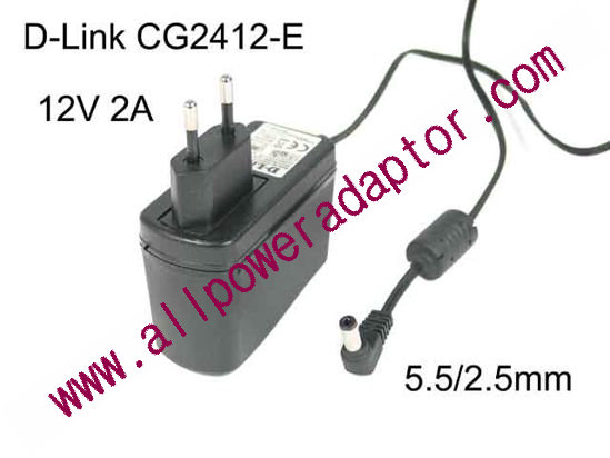 D-Link CG2412-E AC Adapter 5V-12V 12V 2A, Barrel 5.5/2.5mm, EU 2-Pin Plug, CG2412-E
