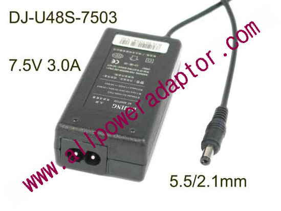 Dajing DJ-U48S-7503 AC Adapter 5V-12V 7.5V 3.0A, Barrel 5.5/2.1mm, 2-Prong