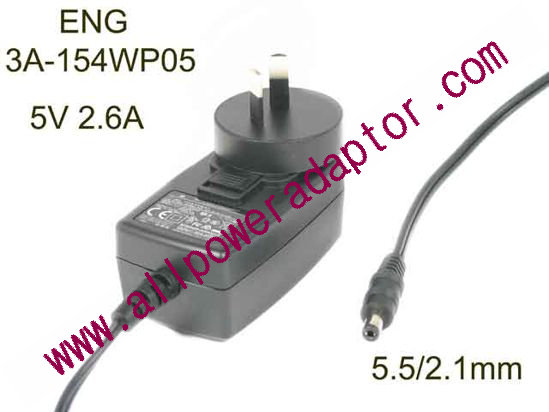 ENG 3A-154WP05 AC Adapter 5V-12V 5V 2.6A, Barrel 5.5/2.1mm, AU 2-Pin Plug - Click Image to Close