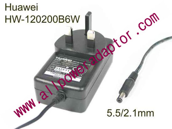Huawei HW-120200B6W AC Adapter 5V-12V 12V 2A, Barrel 5.5/2.1mm, UK 3-Pin Plug