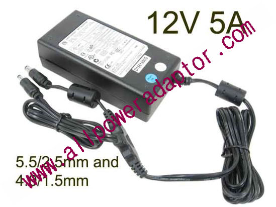 LIEN Electronics LCA01F AC Adapter 5V-12V 12V 5A 5.5/2.5mm and 4.0/1.5mm, IEC C14