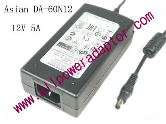 APD / Asian Power Devices DA-60N12 AC Adapter 5V-12V 12V 5A, Barrel 5.5/2.1mm, IEC C14, DA-60N12 - Click Image to Close