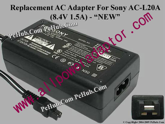 AOK For Sony Camera- AC Adapter AC-L200, 8.4V 1.5A, (2-prong)