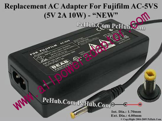 AOK For Fujifilm Camera- AC Adapter AC-5VS, 5V 2A, (1.7/4.0), (2-prong)