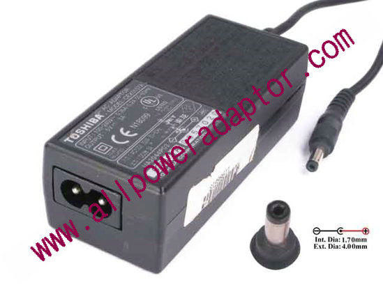 Toshiba AC Adapter 5V-12V 5V 3A, Barrel 4.0/1.7mm, 2-Prong