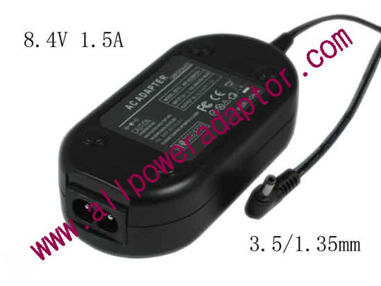 For Canon AC To DC AC Adapter - Compatible 8.4V 1.5A, Barrel 3.5/1.35mm, 2-Prong