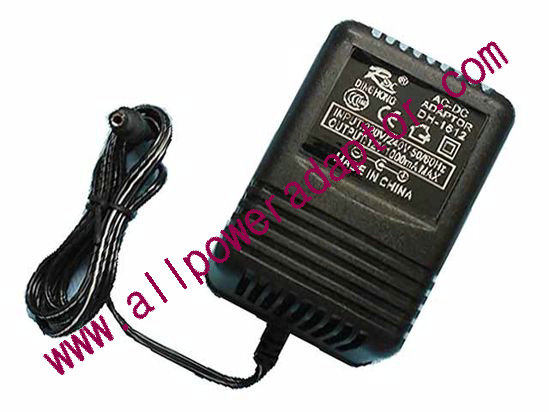 AOK Other Brand AC Adapter 5V-12V 12V 1A, 5.5/2.1mm, US 2-Pin, New, 16