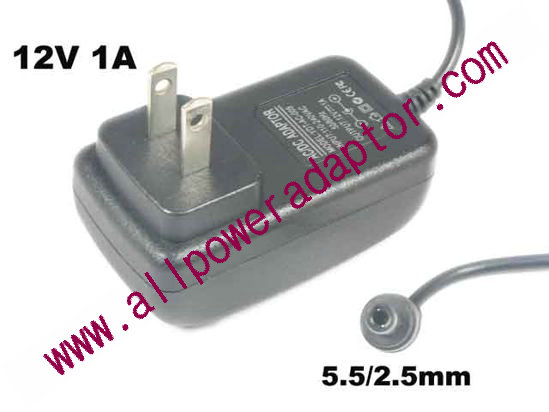 AOK Other Brand AC Adapter 5V-12V 12V 1A, 5.5/2.5mm, US 2-Pin, New, 19