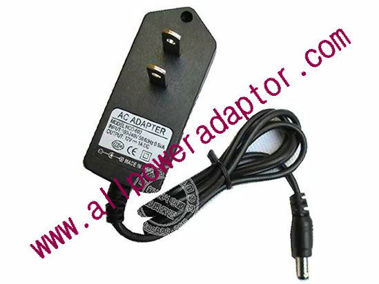AOK Other Brand AC Adapter 5V-12V 12V 1A, 5.5/2.5mm, US 2-Pin, New, 21