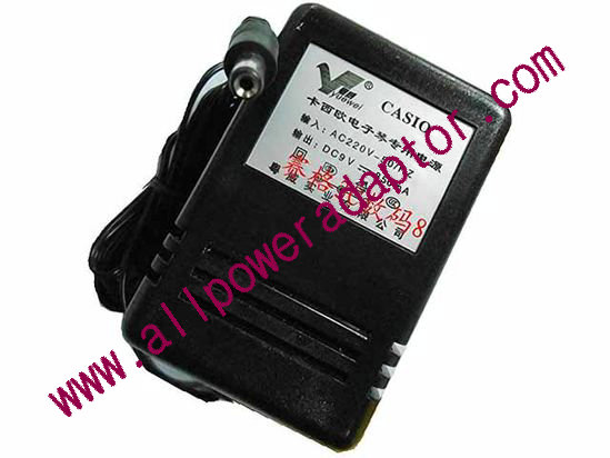 AOK For Casio AC Adapter 5V-12V 9V 0.85A, 5.5/2.1mm, US 2-Pin, Int. V-, New, 30