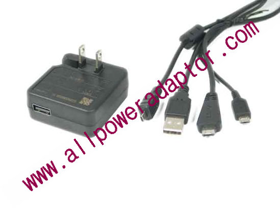 Sony Camera- AC Adapter 5V 0.5A, Rectangular Tip, US 2-Pin, New, 38
