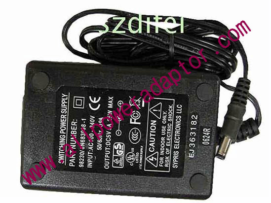 AOK OEM Power AC Adapter - Compatible 98230/0N683998-1, 5V 5A, 5.5/2.5mm, 2-Prong, New - Click Image to Close