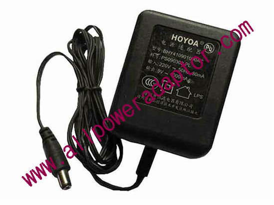 OEM Power AC Adapter - Compatible BHY410901000AC, 9V 1A, 5.5/2.1mm, US 2-Pin