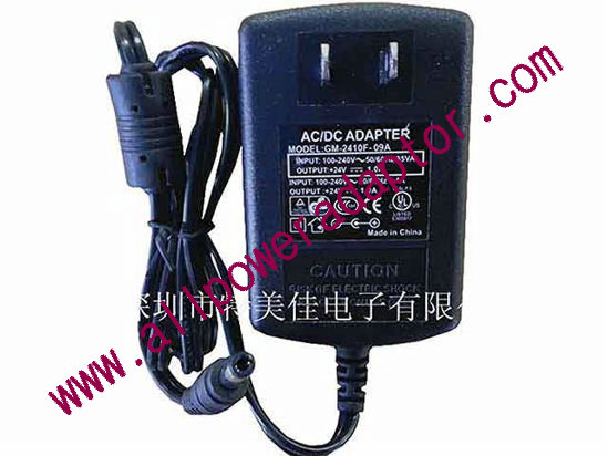 OEM Power AC Adapter - Compatible GM-2410F-09A, 24V 1A, 5.5/2.1mm, US 2-Pin, New