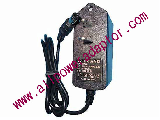 OEM Power AC Adapter - Compatible T09600, 9V 0.6A, 5.5/2.5mm, EU 2-Pin, New