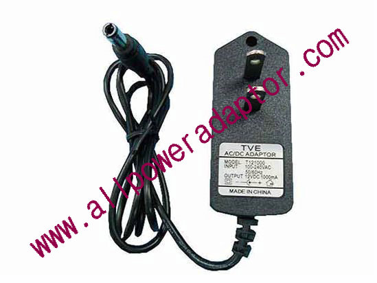 OEM Power AC Adapter - Compatible T121000, 12V 1A, 5.5/2.5mm, US 2-Pin, New