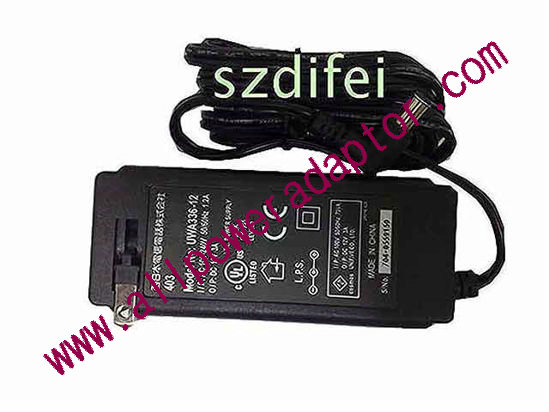 OEM Power AC Adapter - Compatible UWA336-12, 12V 3A, 5.5/2.5mm, US 2-Pin, New