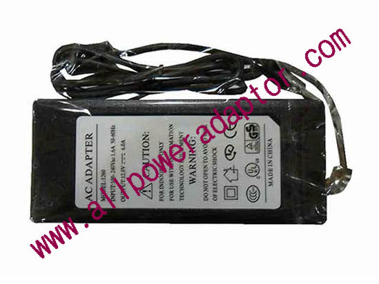 AOK OEM Power AC Adapter - Compatible 1260, 12V 6A, 2-Prong, New - Click Image to Close