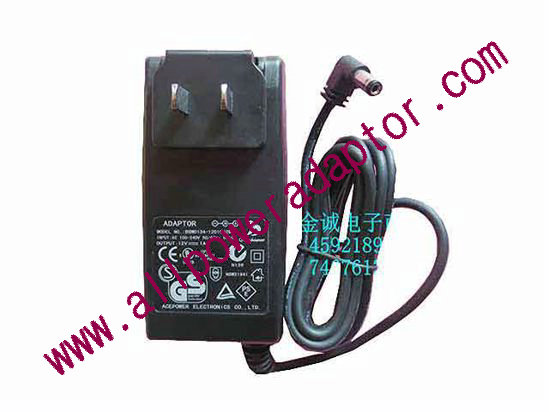 OEM Power AC Adapter - Compatible BSM0134-1201002M, 12V 1A 5.5/2.1mm, US 2-Pin, New