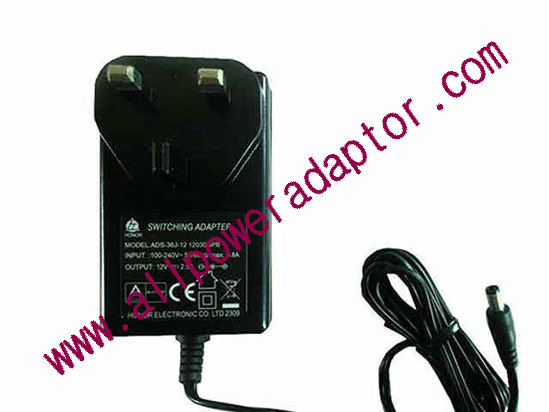 AOK OEM Power AC Adapter - Compatible 5W-120250EU, 12V 2.5A, UK 3-Pin, New