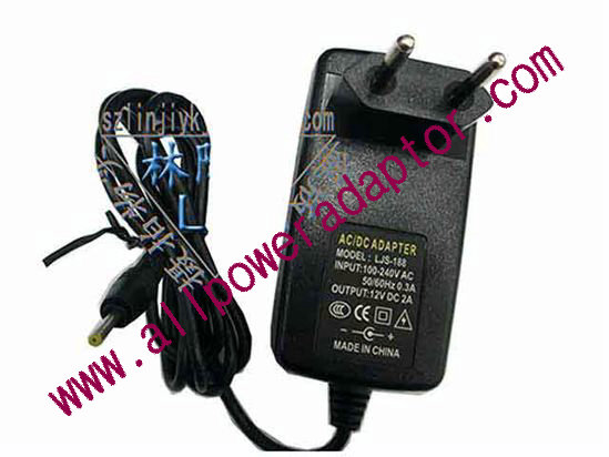 OEM Power AC Adapter - Compatible LJS-188, 12V 2A 2.5/0.7mm, EU 2-Pin, New