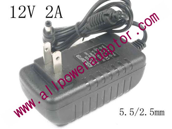 OEM Power AC Adapter - Compatible RS-AB02J00, 12V 2A 2.5mm, US 2-Pin, New