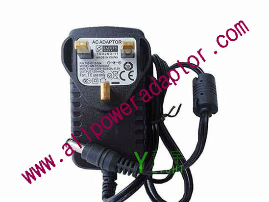 OEM Power AC Adapter - Compatible GM-01202000A, 12V 2A 5.5/2.1mm, UK 3-Pin, New