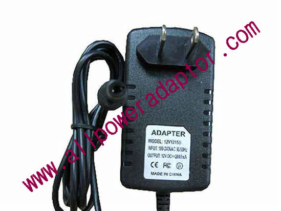 AOK OEM Power AC Adapter - Compatible 12V1215B, 12V 2A 5.5/2.1mm, US 2-Pin, New
