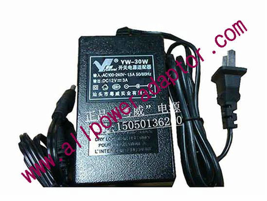 OEM Power AC Adapter - Compatible YW-30W, 12V 3A 4.0/1.4mm, New