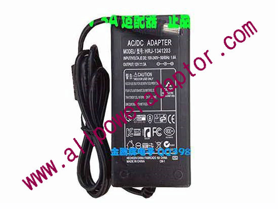 OEM Power AC Adapter - Compatible HRJ-1341203, 12V 3A 5.5/2.5mm, C14, New