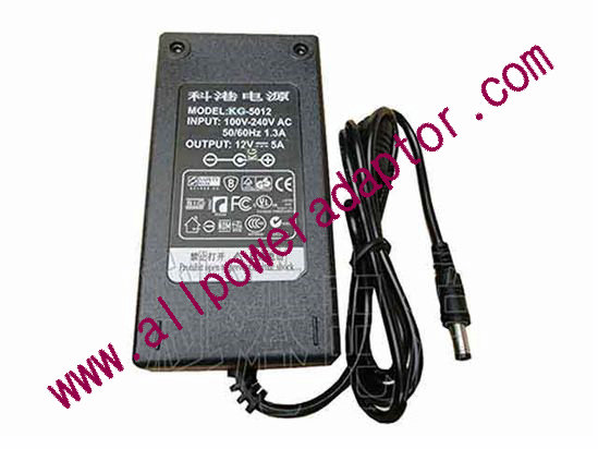 OEM Power AC Adapter - Compatible KG5012, 12V 5A 5.5/2.5mm, C14, New