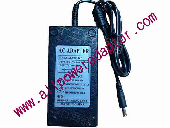 OEM Power AC Adapter - Compatible XL-60W-12V, 12V 5A 5.5/2.5mm, C14, New