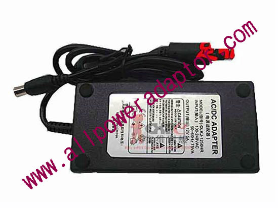 OEM Power AC Adapter - Compatible CLKJ-1250HR, 12V 5A 6.5/4.0mm, C14, New
