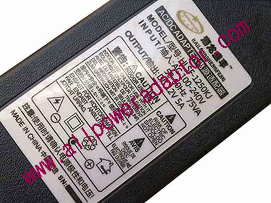 OEM Power AC Adapter - Compatible HLSF-1250KJ, 12V 5A, C14, New