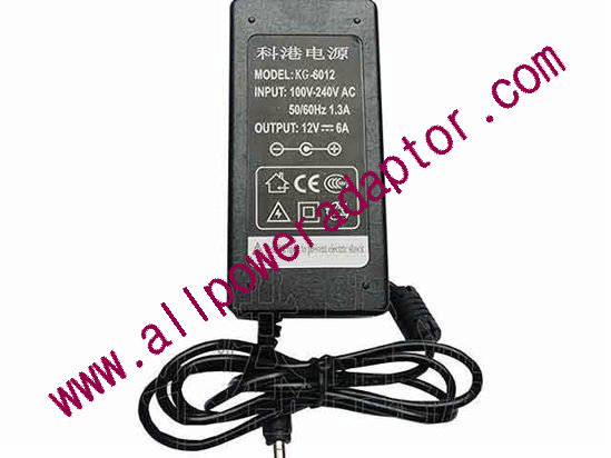 OEM Power AC Adapter - Compatible KG-6012, 12V 6A 5.5/2.5mm, C14, New
