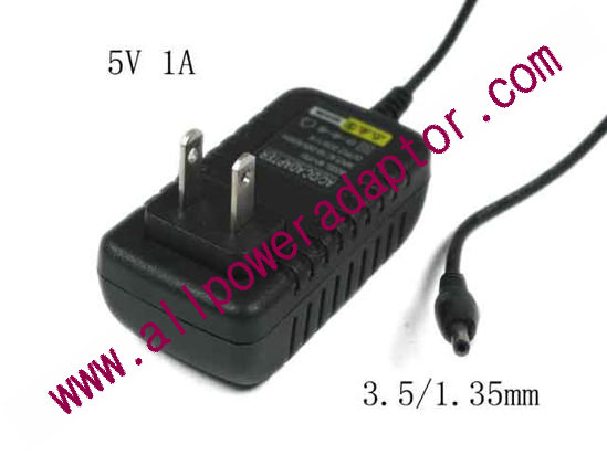 OEM Power AC Adapter - Compatible WEI-0510, 5V 1A 3.5/1.35mm, US 2-Pin, New
