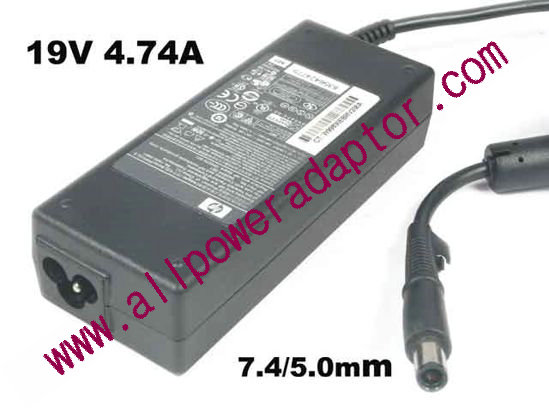 AOK OEM Power AC Adapter - Compatible 90W-HPI013, 19V 4.74A 7.4/5.0mm, 3-Prong, New - Click Image to Close