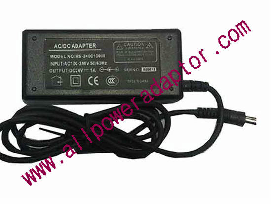 OEM Power AC Adapter - Compatible HS-2400100, 24V 1A 5.5/2.1mm, 2-Prong, New
