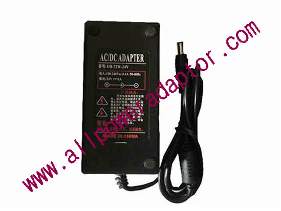 OEM Power AC Adapter - Compatible YH-72W-24V, 24V 3A 5.5/2.5mm, C14, New