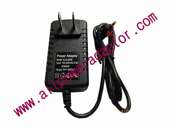 OEM Power AC Adapter - Compatible KeS-B008, 9V 2A 2.5/0.7mm, US 2-Pin, New