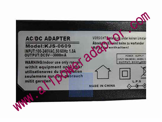 AOK OEM Power AC Adapter - Compatible 5V 3A, Barrel 5.5/2.5mm, 2-Prong