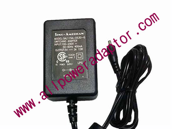 OEM Power AC Adapter - Compatible SAL115A-0530-6, 5V 3A 3.5/1.35mm, US 2-Pin, New