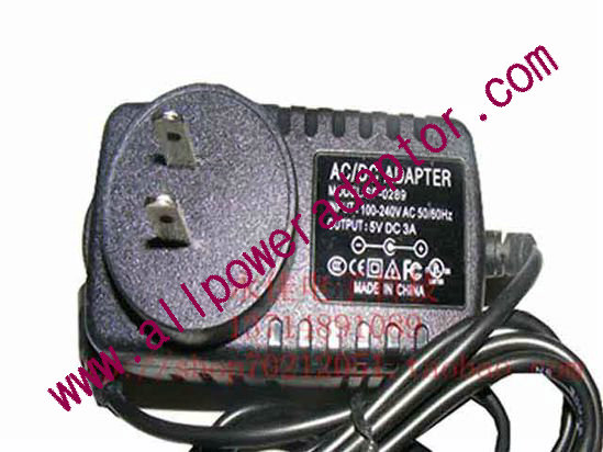 OEM Power AC Adapter - Compatible SF-0289, 5V 3A 5.5/2.1mm, US 2-Pin, New