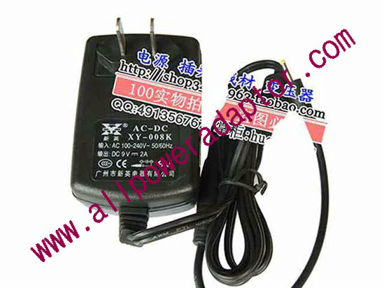 OEM Power AC Adapter - Compatible XY-008K, 9V 2A 2.5/0.7mm, US 2-Pin, New