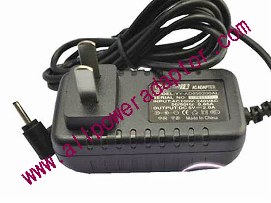 OEM Power AC Adapter - Compatible YY-AD050200AL, 5V 2A 2.5mm, US 2-Pin Plig, New - Click Image to Close