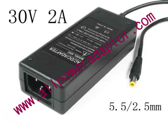 AOK Adapter AC Adapter - Compatible 30V 2A, 5.5/2.5mm, C14, New - Click Image to Close