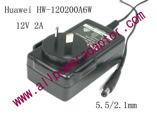 Huawei HW-120200A6W AC Adapter - Compatible 12V 2A, Barrel 5.5/2.1mm, AU 2-Pin Plug, HW-120200