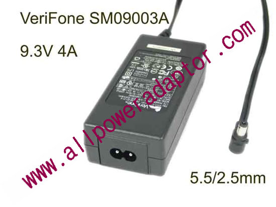 VeriFone SM09003A AC Adapter 5V-12V 9.3V 4A, 5.5/2.5mm, 2-Prong, New - Click Image to Close