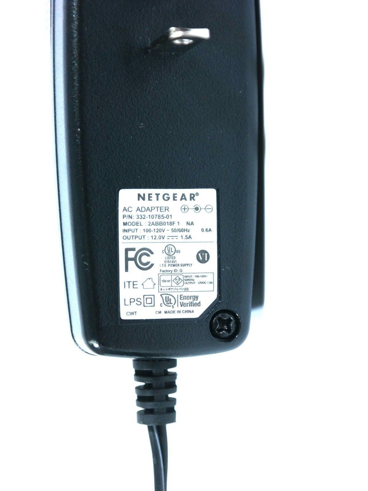 NEW 12V 1.5A Netgear 2ABB018F 1 NA 332-10785-01 AC Adapter
